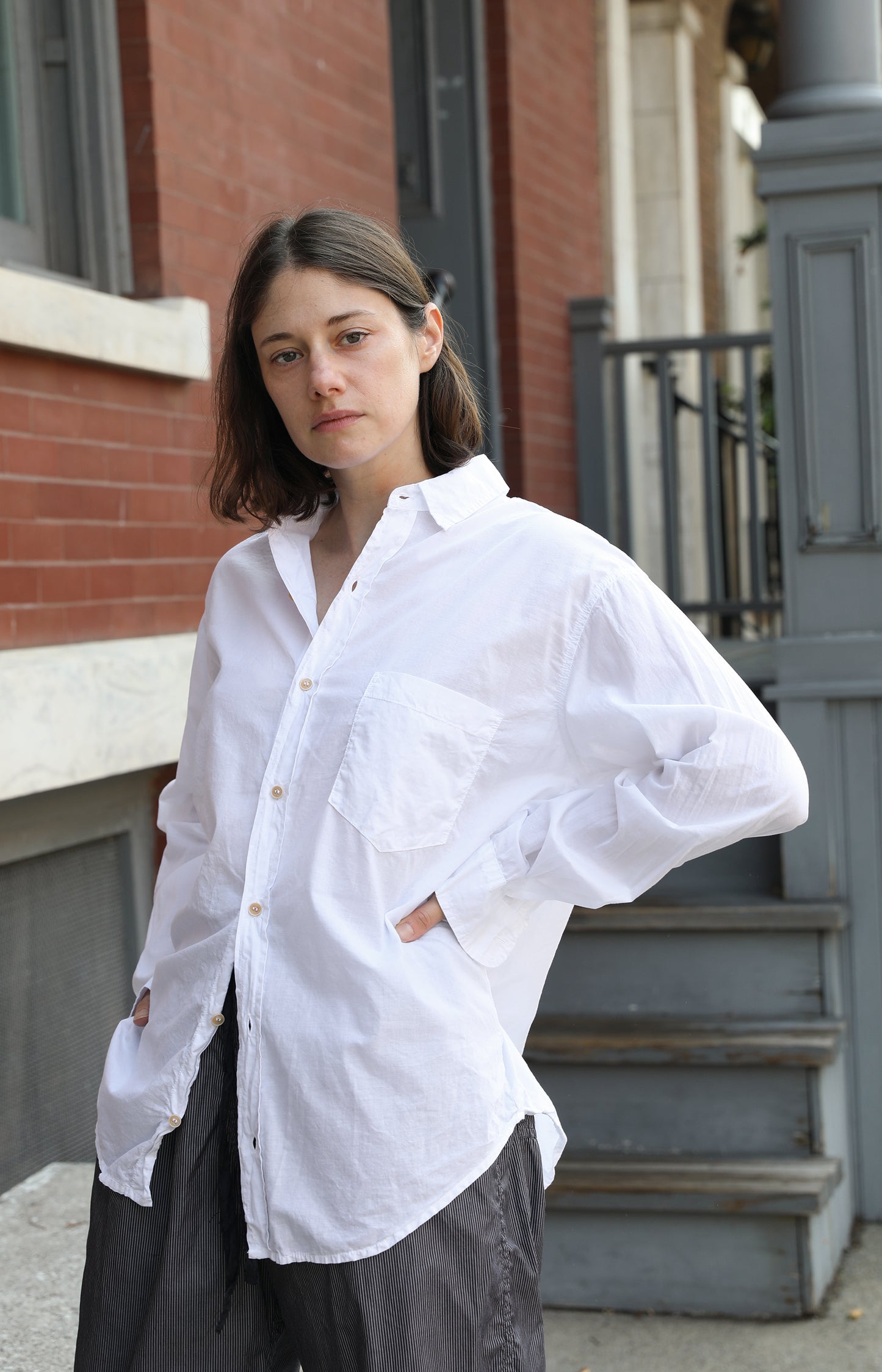 White Cotton Voile Shirt