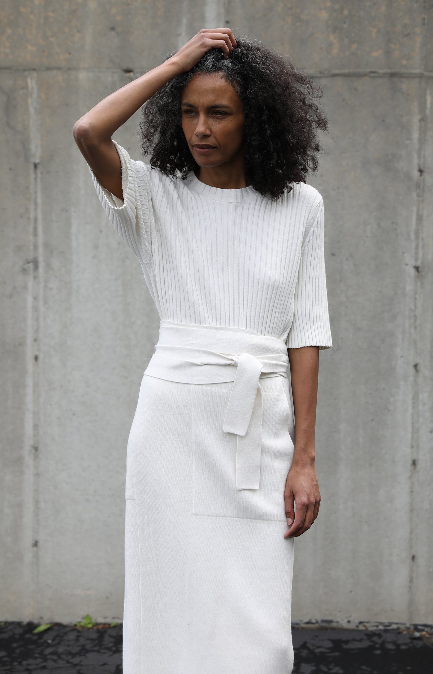 Bone Double Knit Wrap Skirt