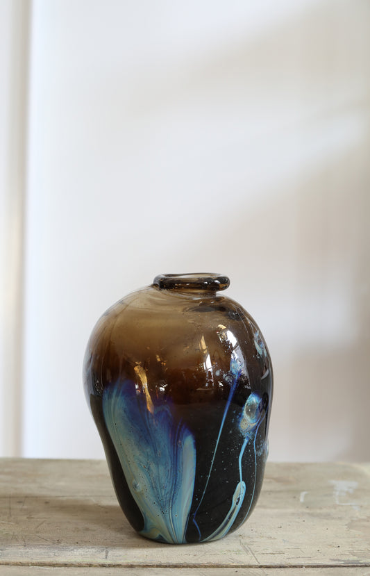 Brown Art Glass Vase