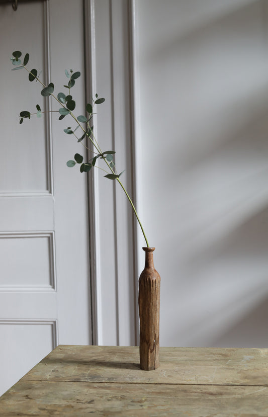 Carved Wood Bud Vase