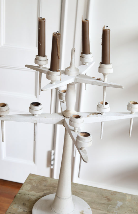 White Wooden Candelabra