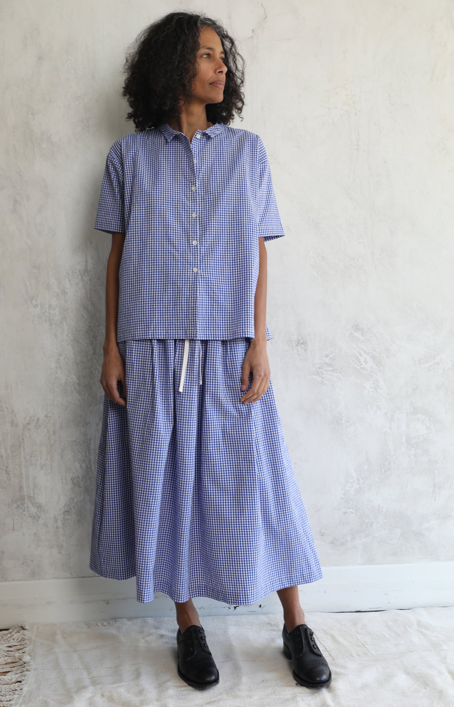 Blue Gingham Ofelia Skirt