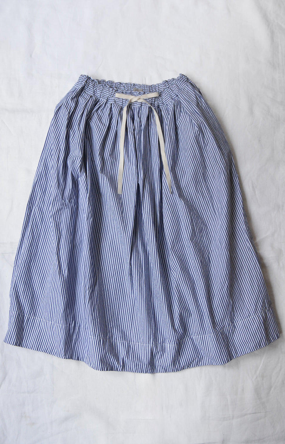 Navy Stripe Pleated Skirt