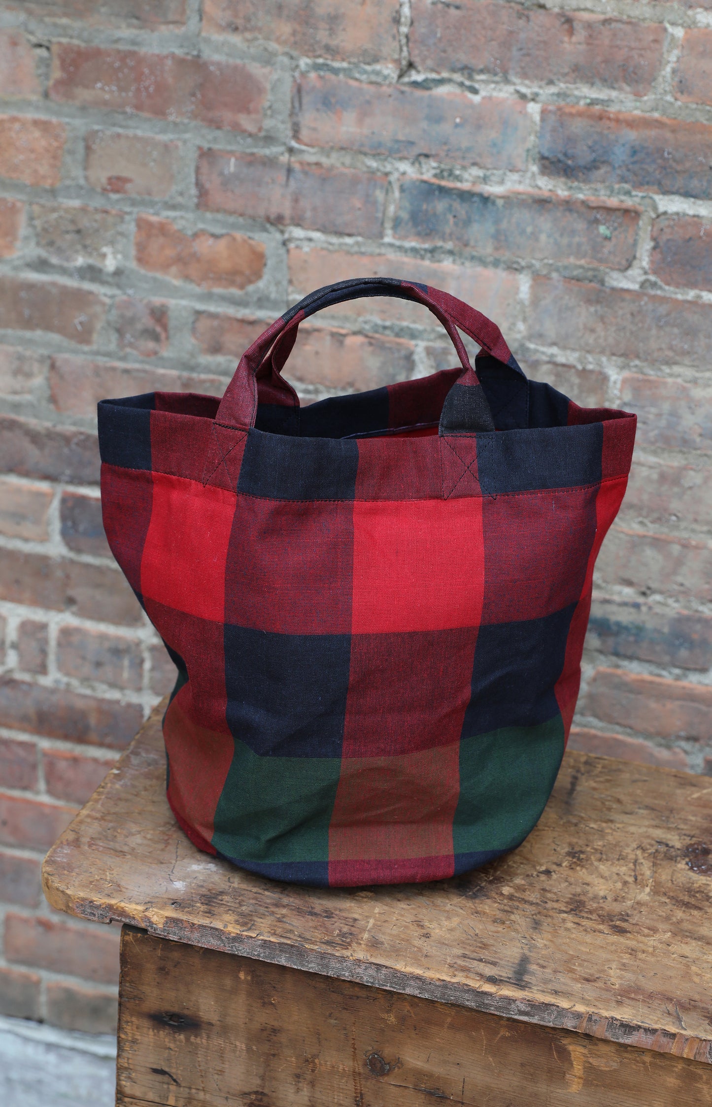 Red Check Market Bag