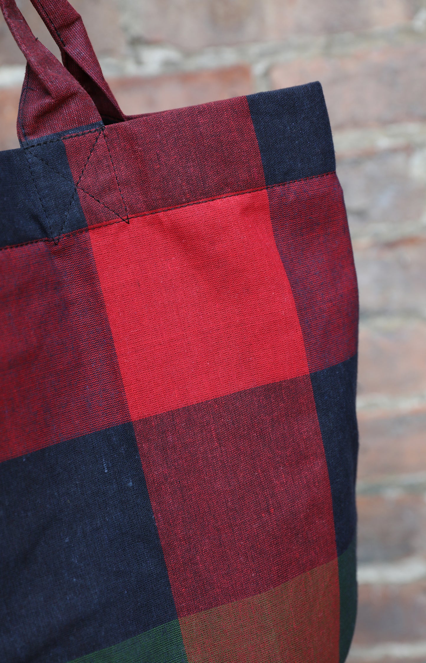 Red Check Market Bag