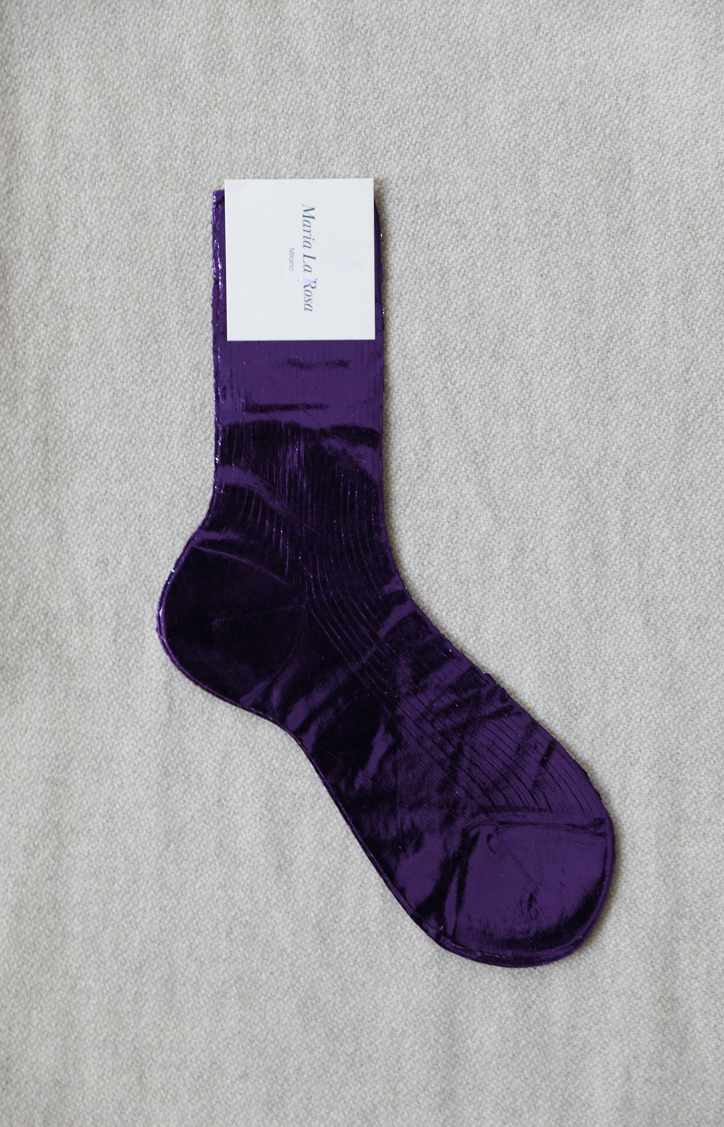 Violet Ribbed Laminated Socks