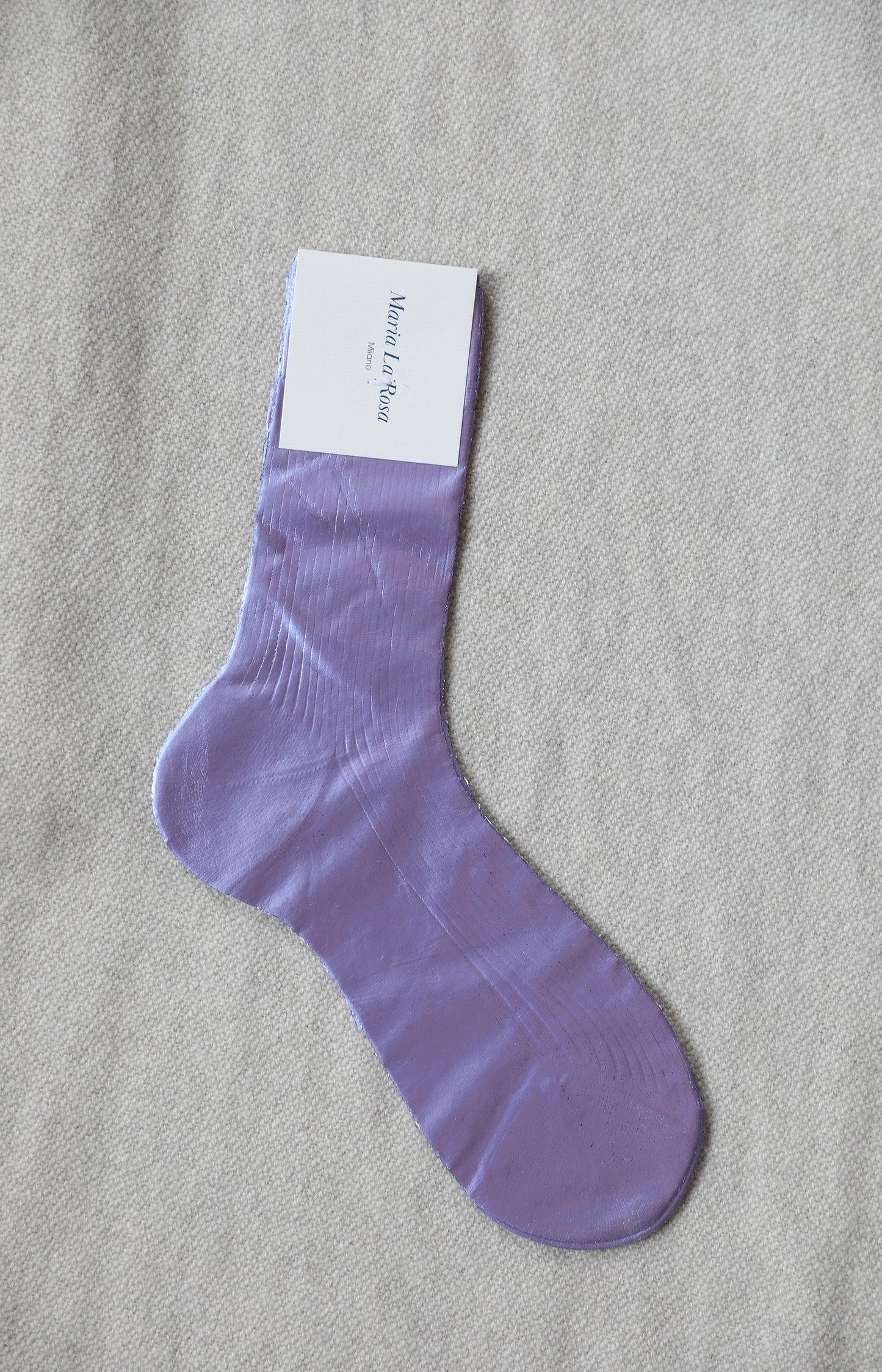 Lilac Ribbed Laminated Socks