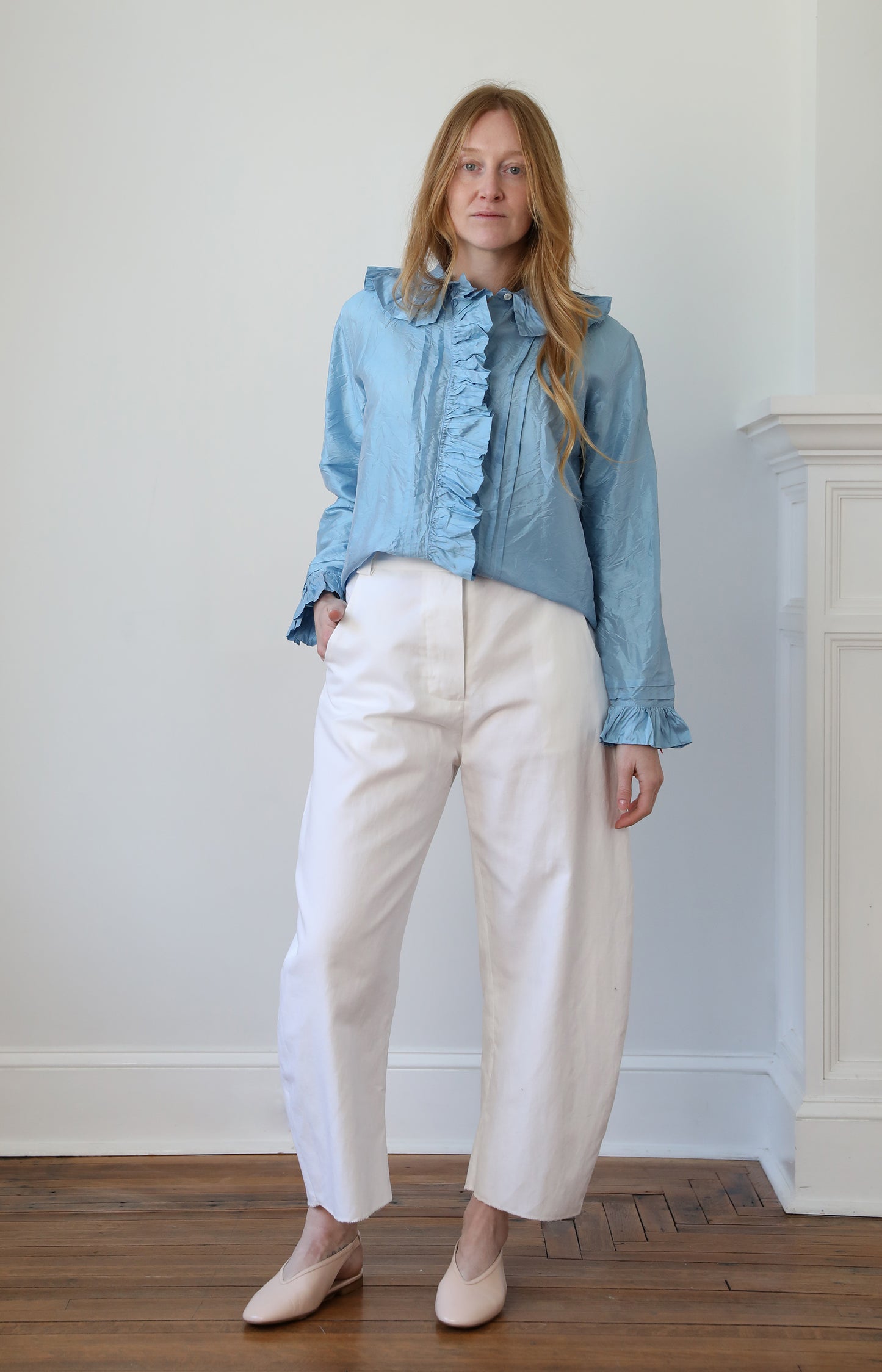 White Cotton Linen Pants
