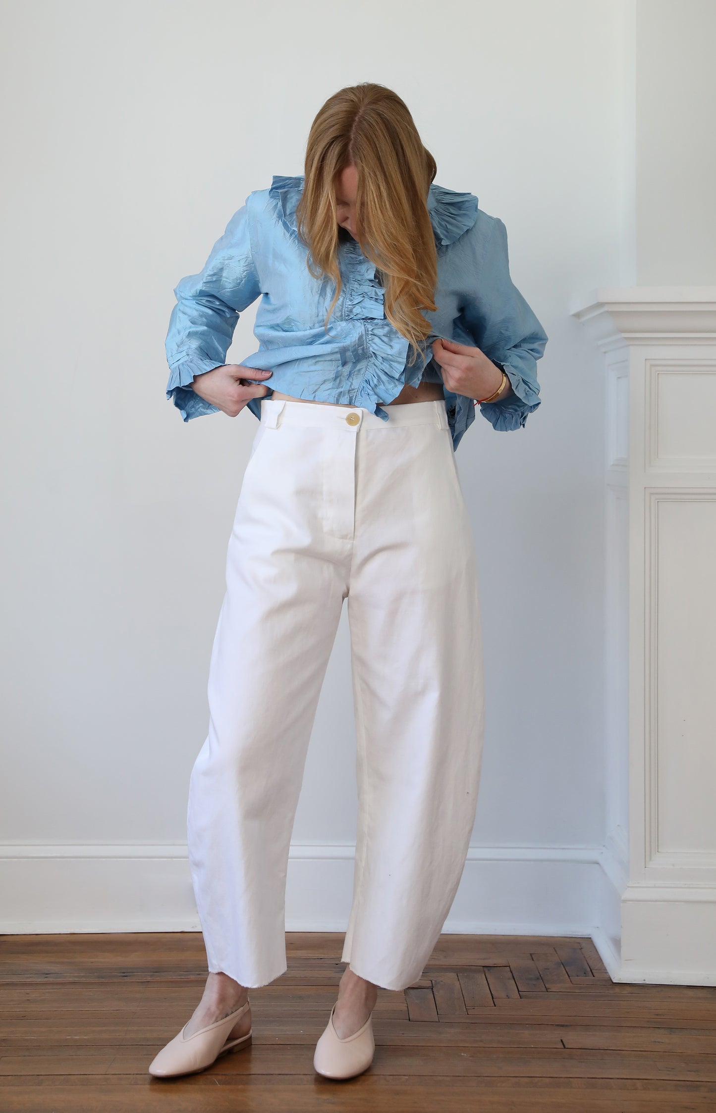 White Cotton Linen Pants