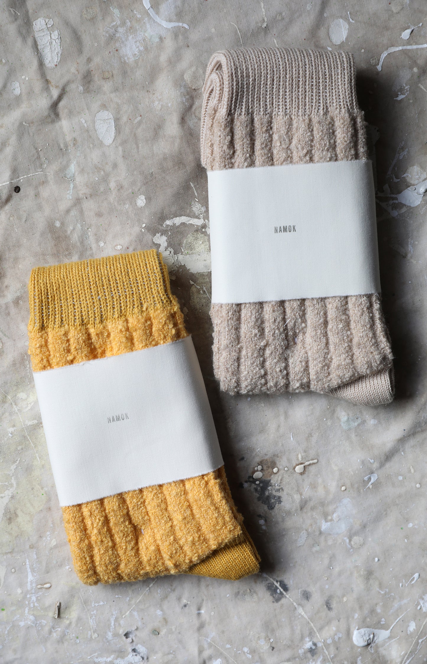 Line Beige Cotton Cashmere Socks