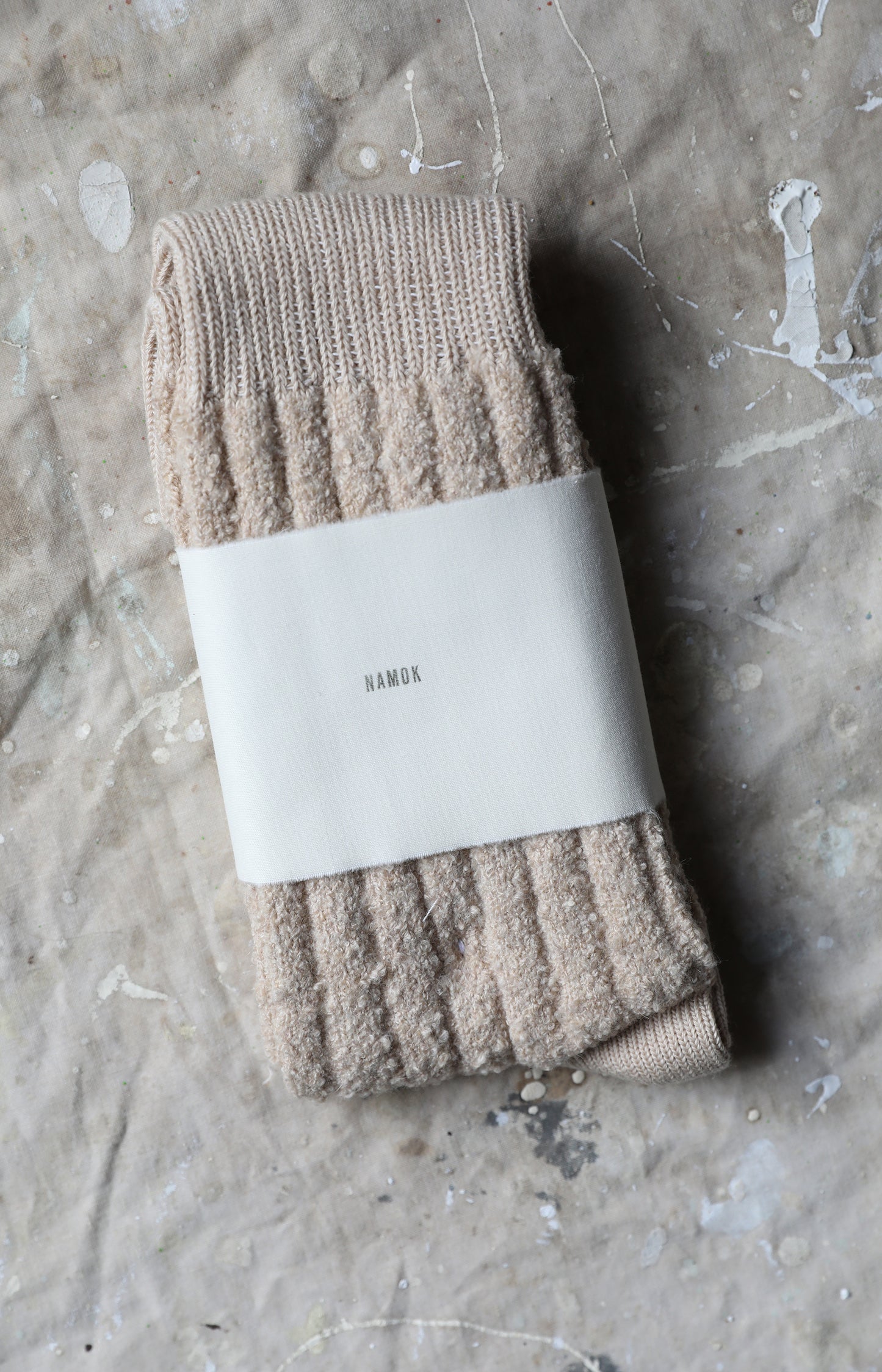 Line Beige Cotton Cashmere Socks