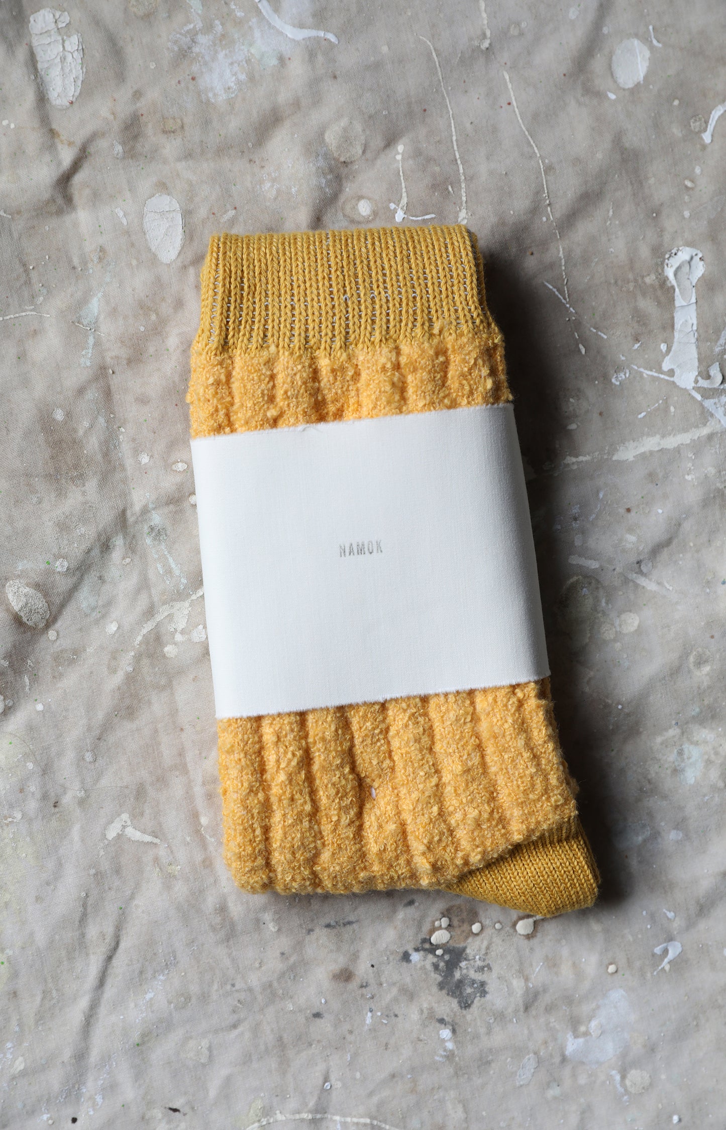 Yellow-Ochre Cotton Cashmere Socks