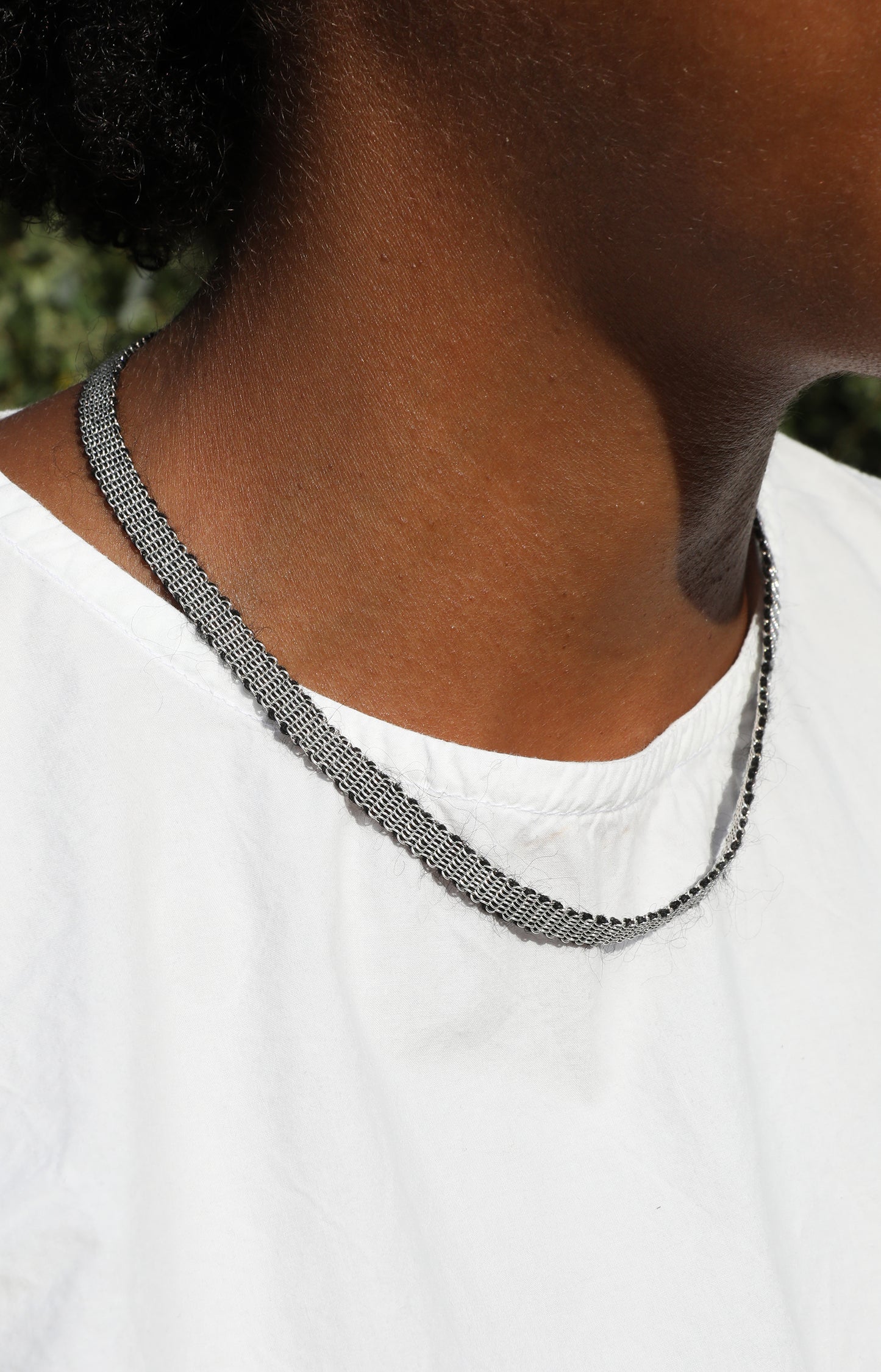 Sterling Silver & Mohair Necklace