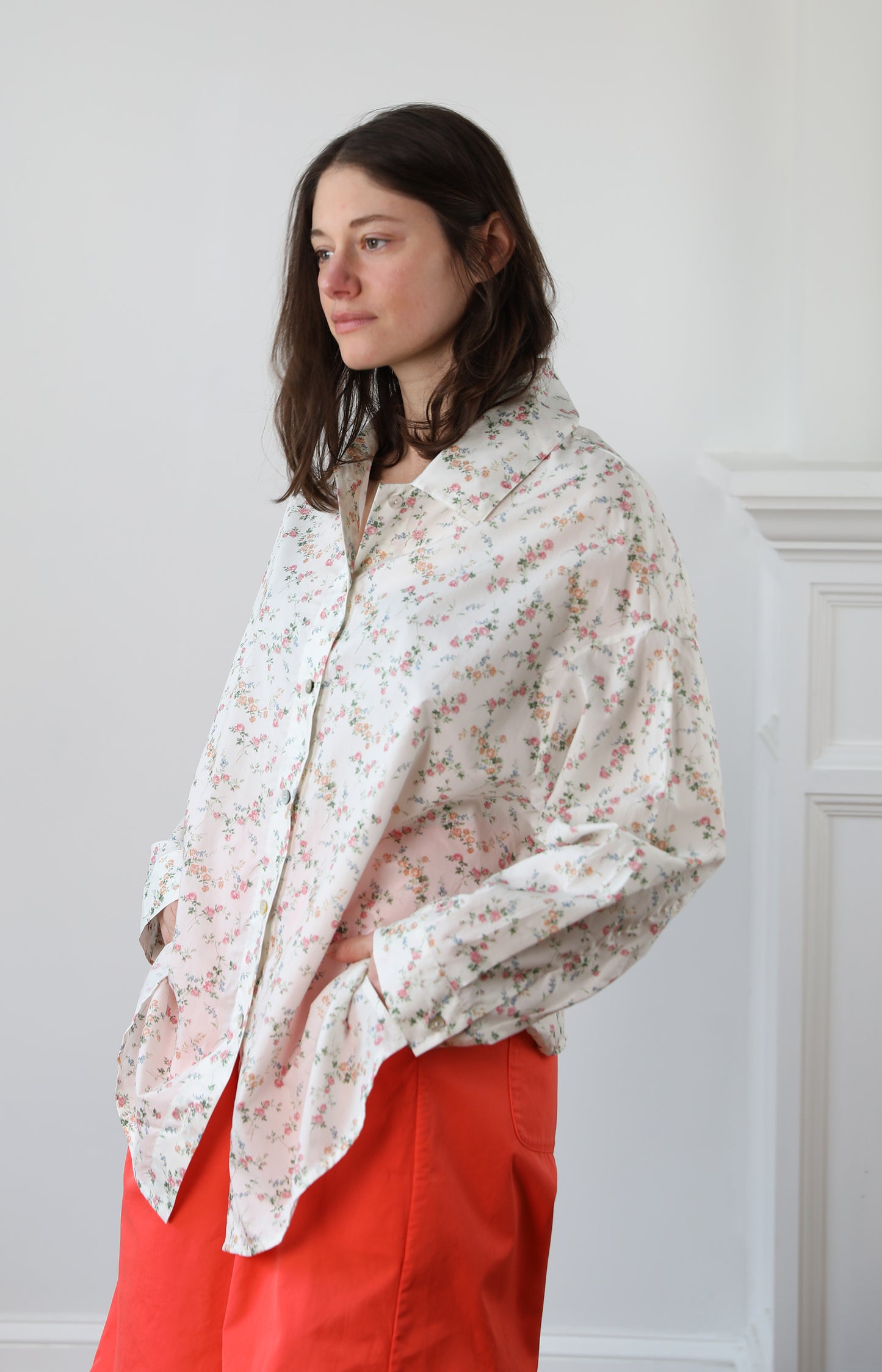 Pink Flower Claudia Shirt