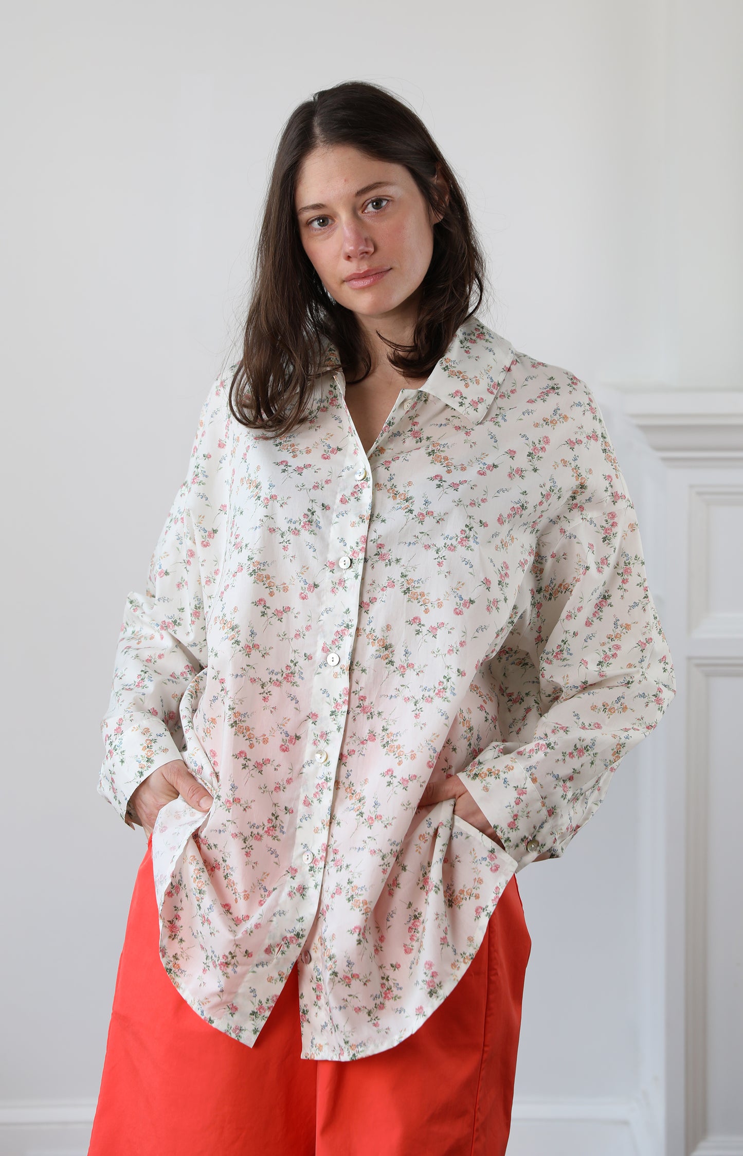 Pink Flower Claudia Shirt