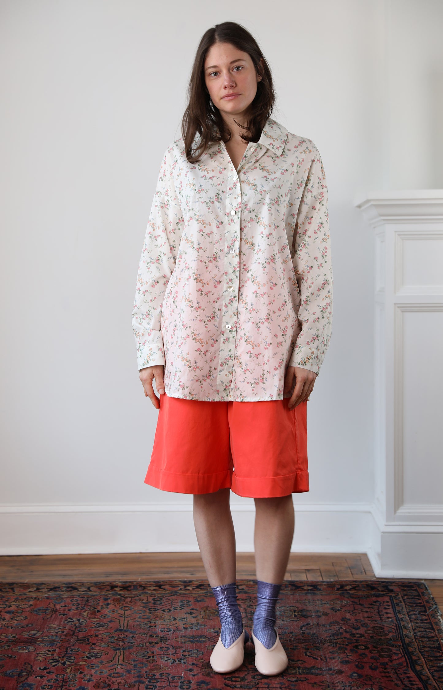 Pink Flower Claudia Shirt