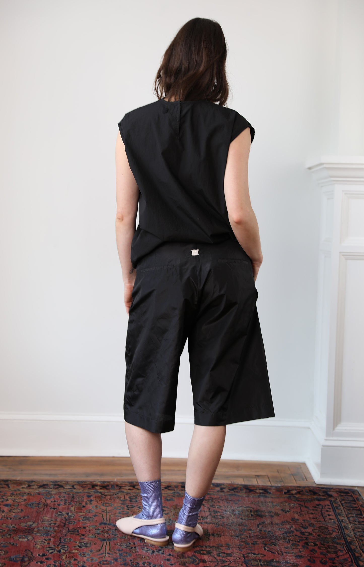 Black Taffeta Agosto Shorts