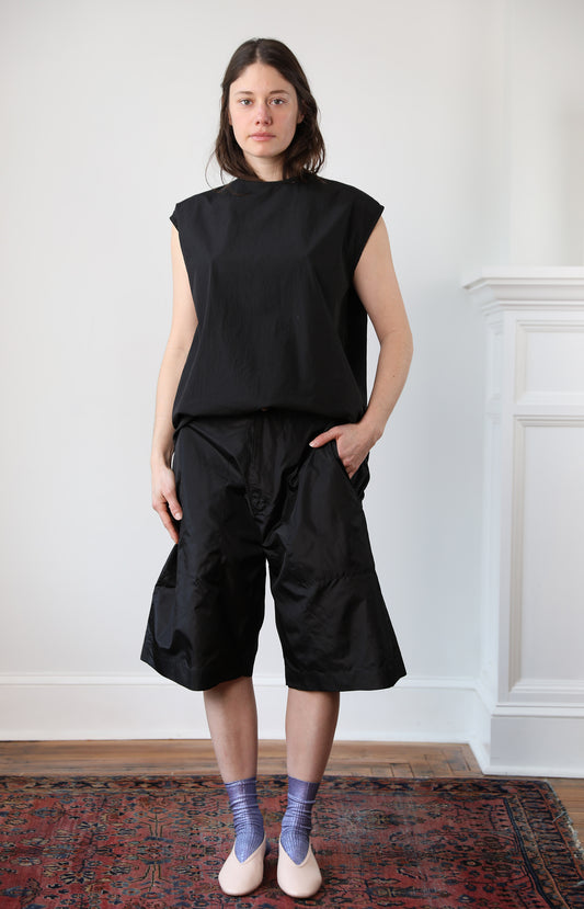 Black Taffeta Agosto Shorts