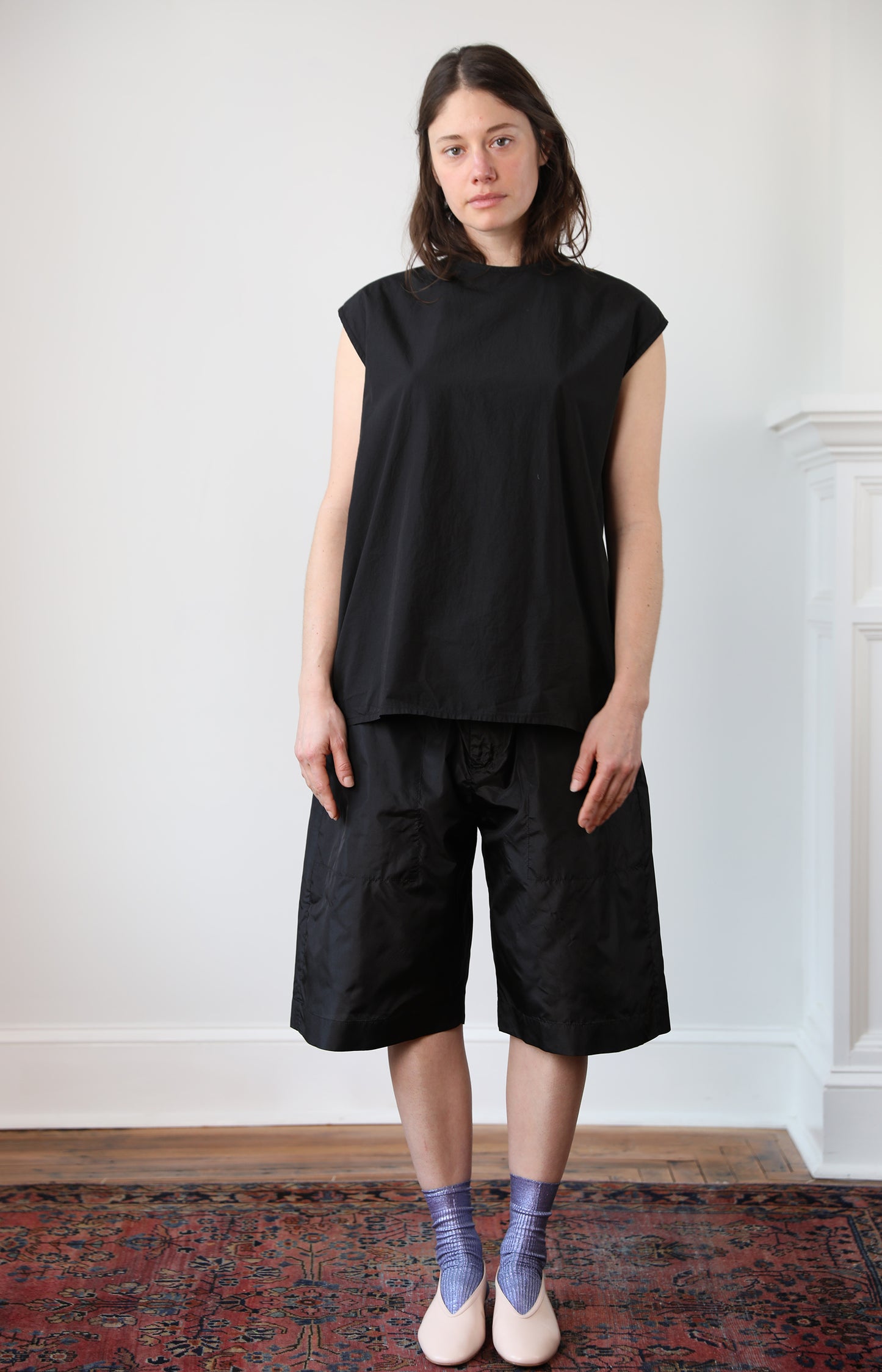 Black Taffeta Agosto Shorts