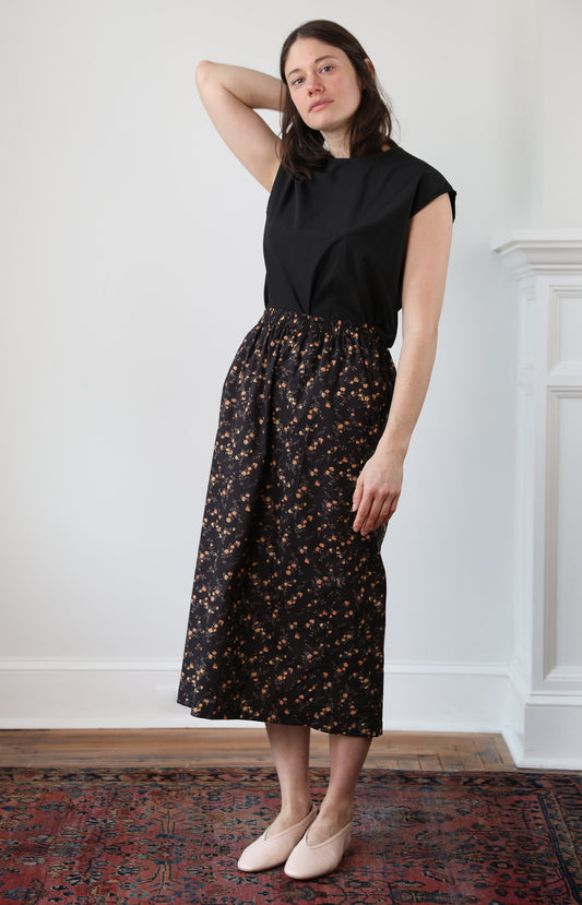 Black Flower Dafne Skirt