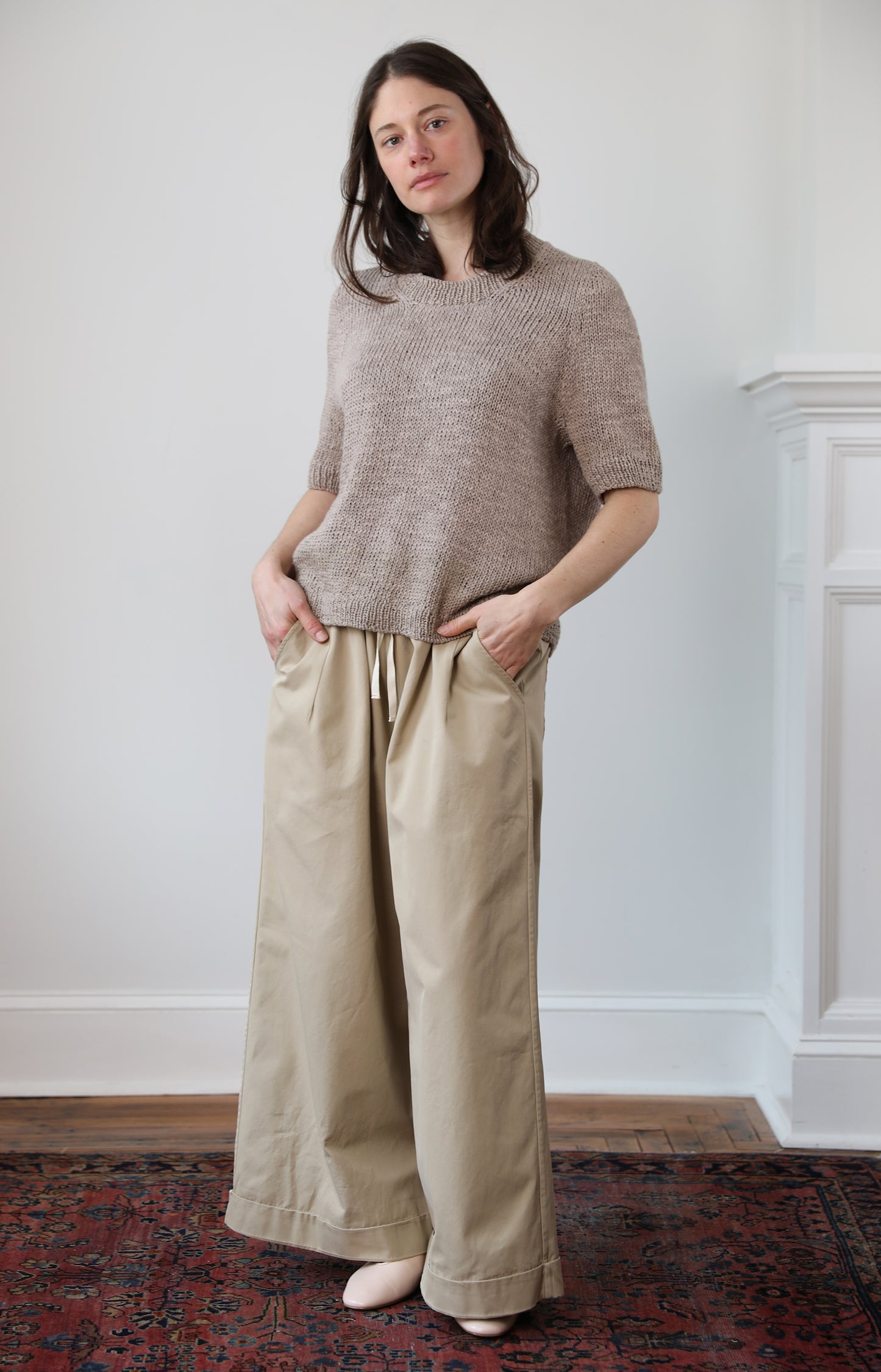 Sand Cama Palazzo Pants