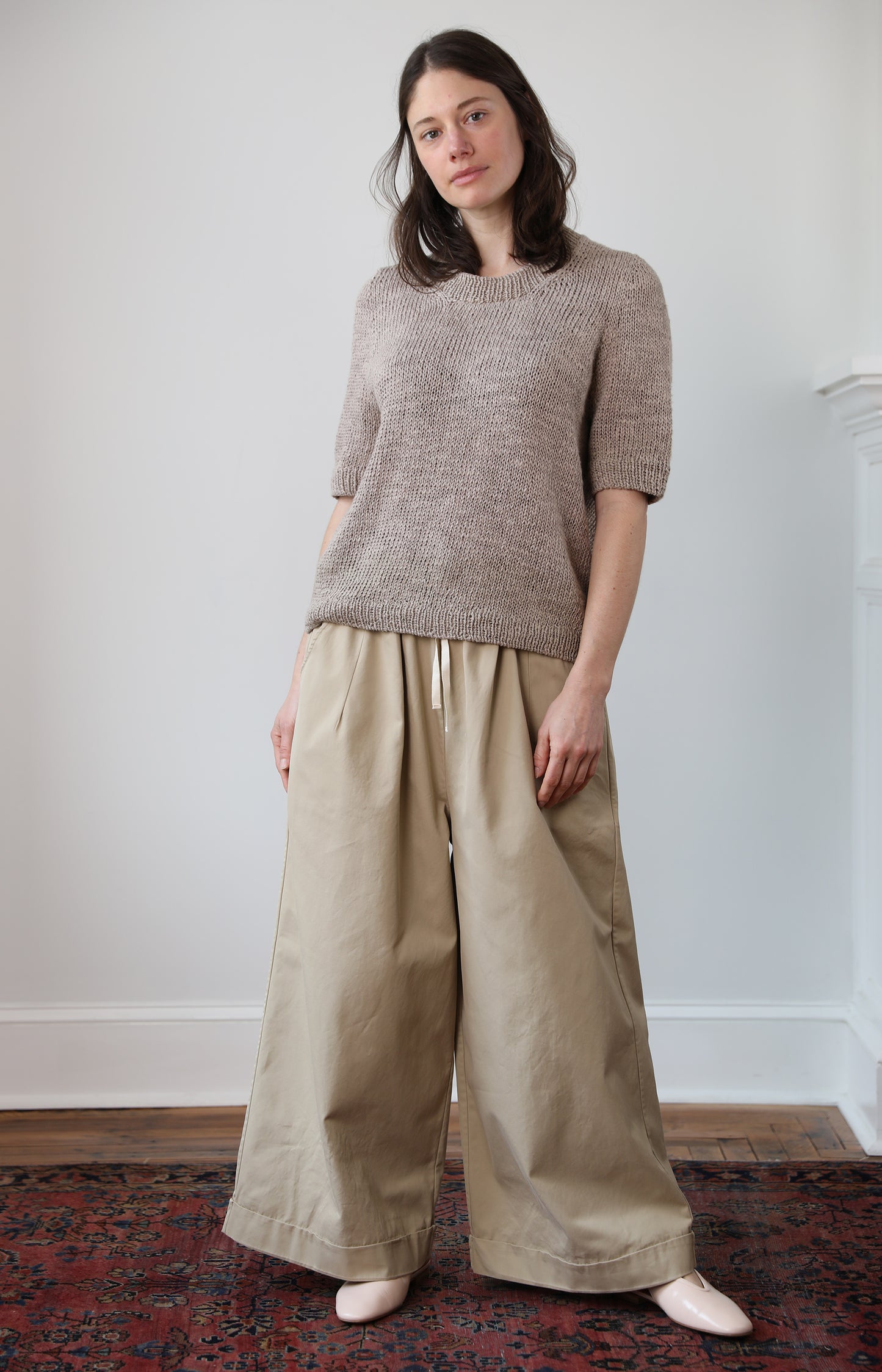 Sand Cama Palazzo Pants