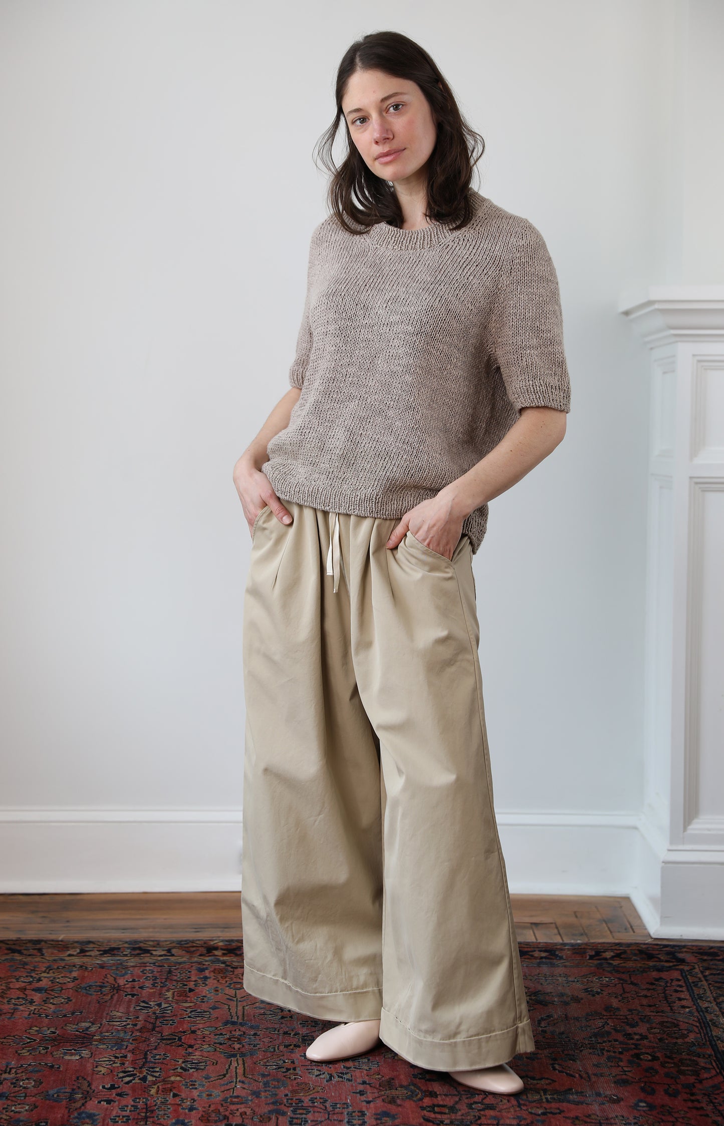 Sand Cama Palazzo Pants