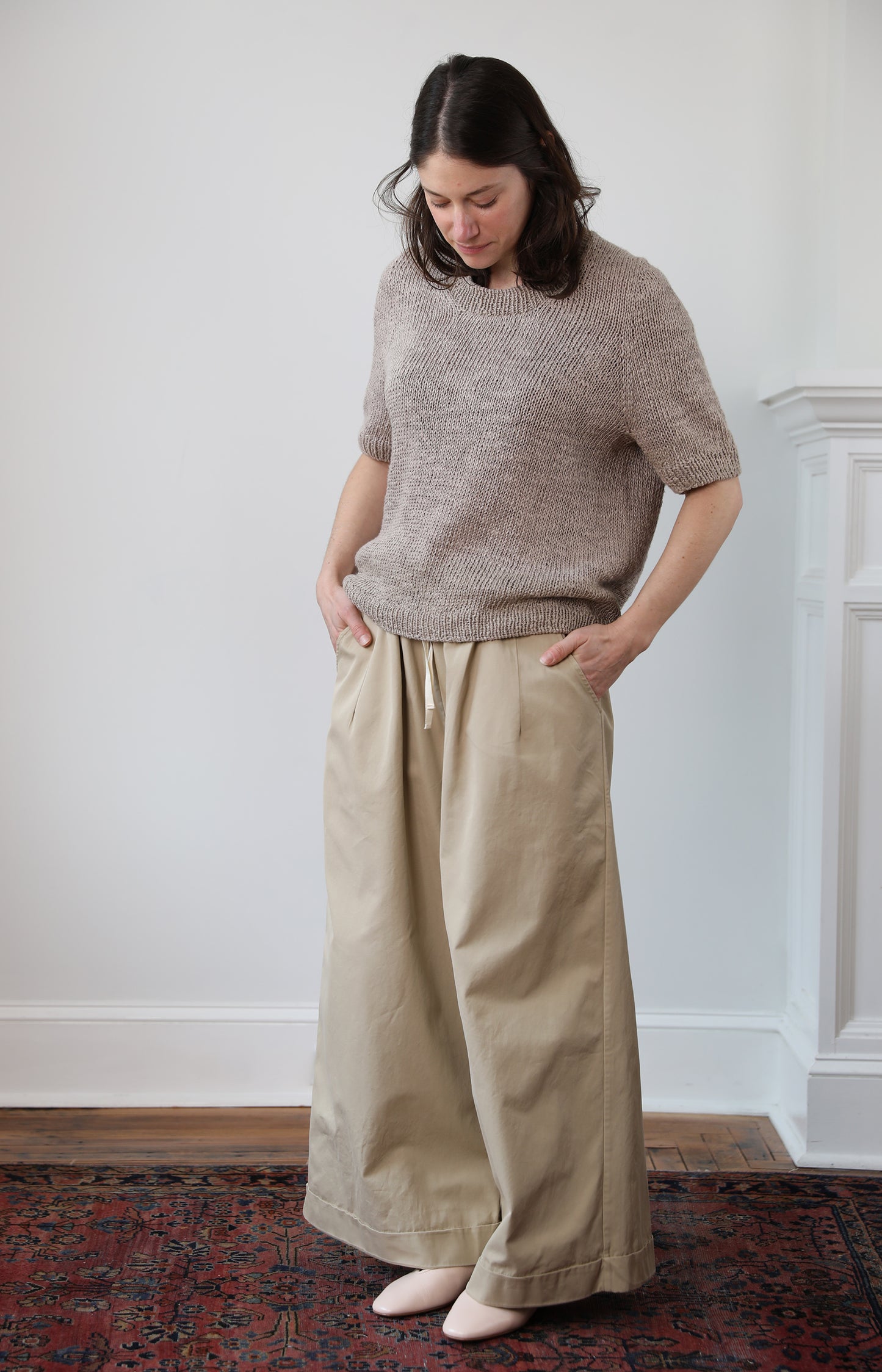 Sand Cama Palazzo Pants