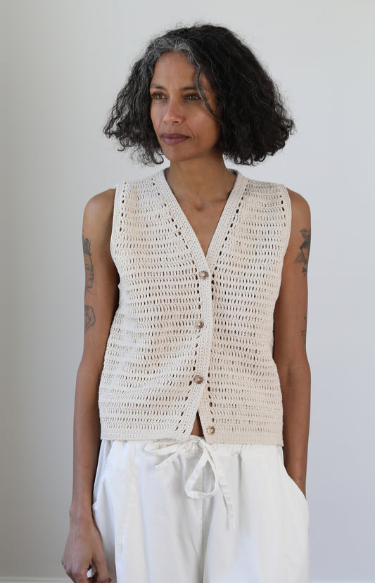 Jasmin Off White Vest