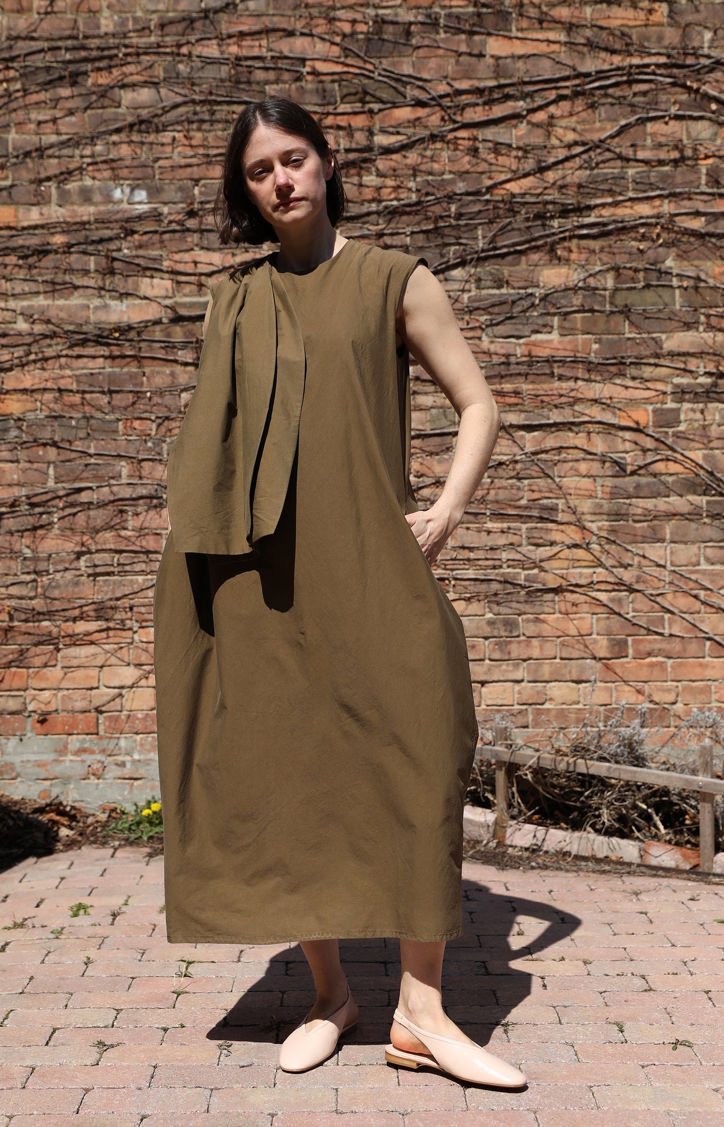 Bronzo Moss Poplin Dress