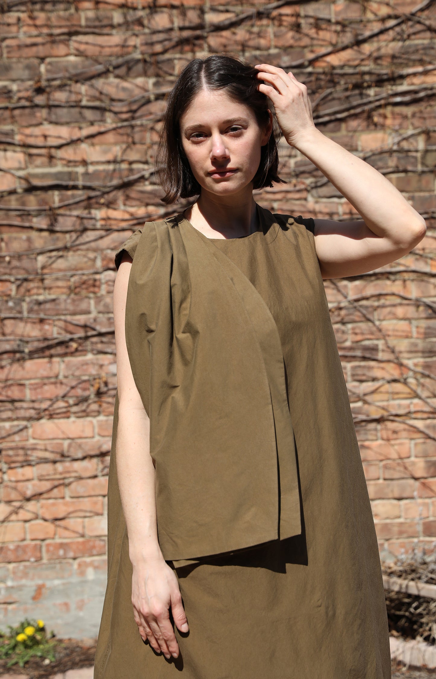 Bronzo Moss Poplin Dress