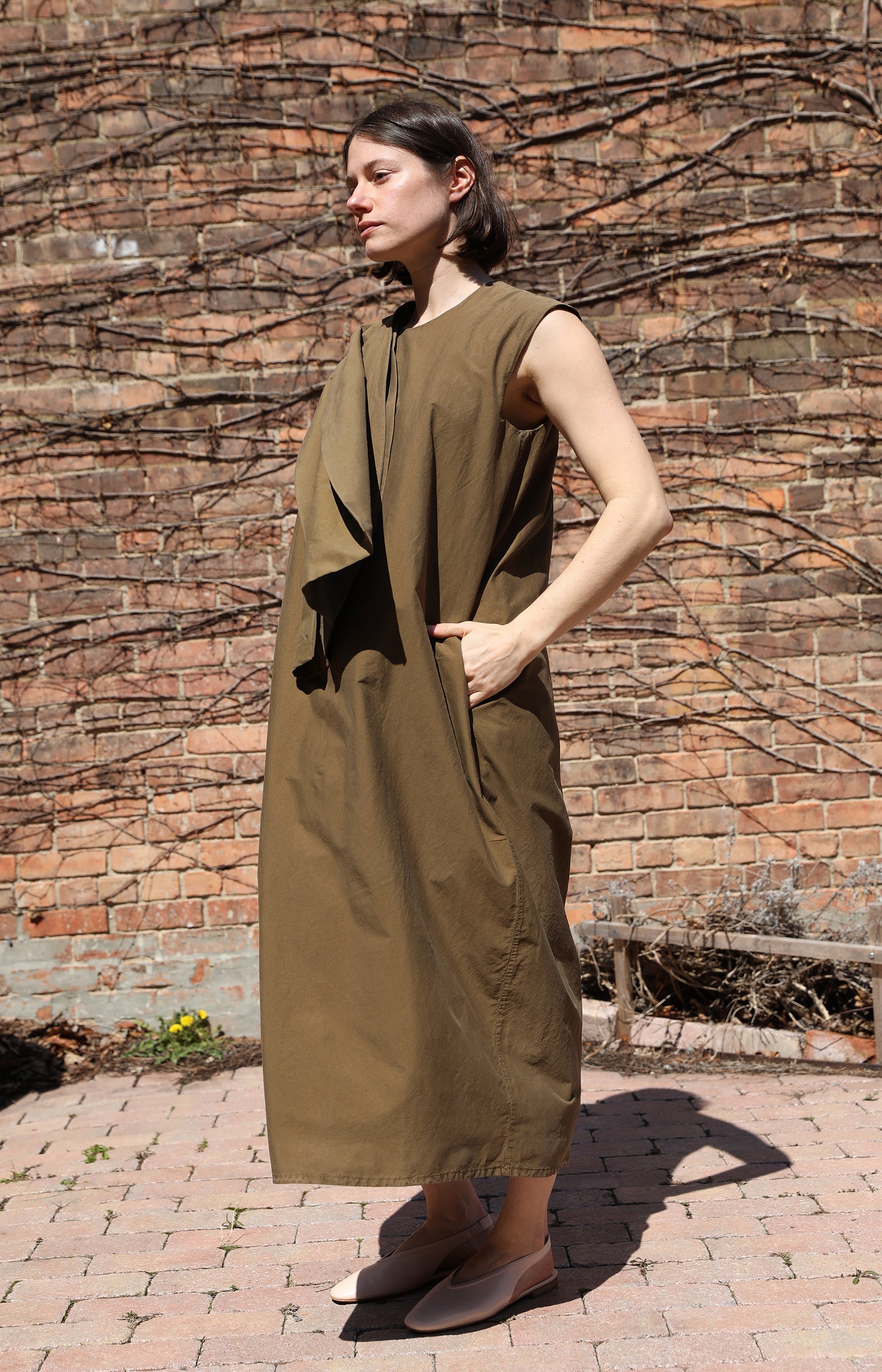 Bronzo Moss Poplin Dress