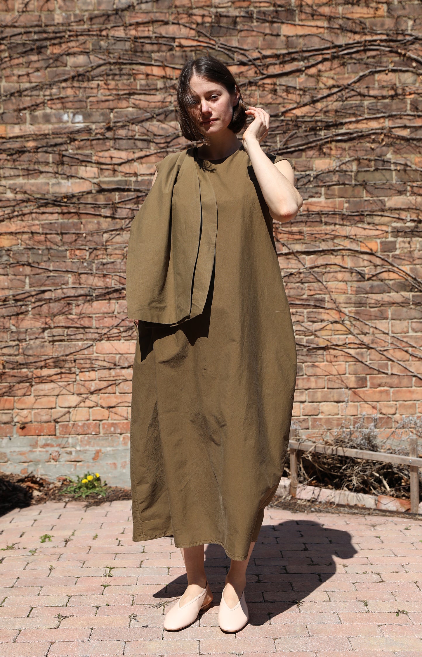 Bronzo Moss Poplin Dress