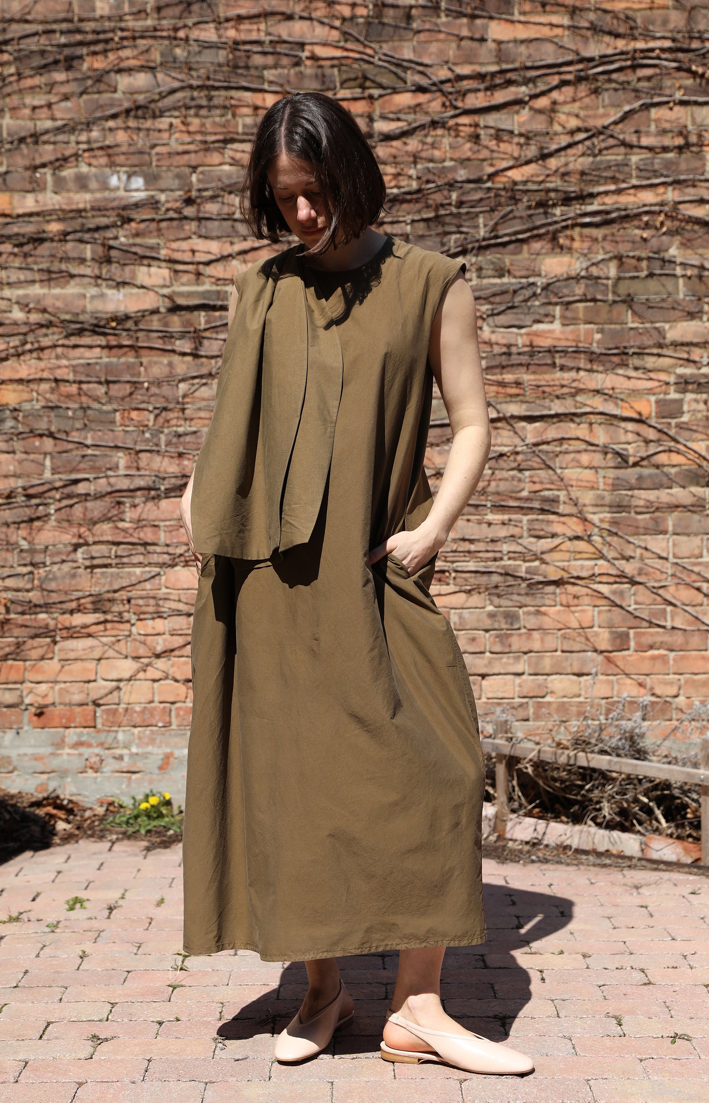 Bronzo Moss Poplin Dress