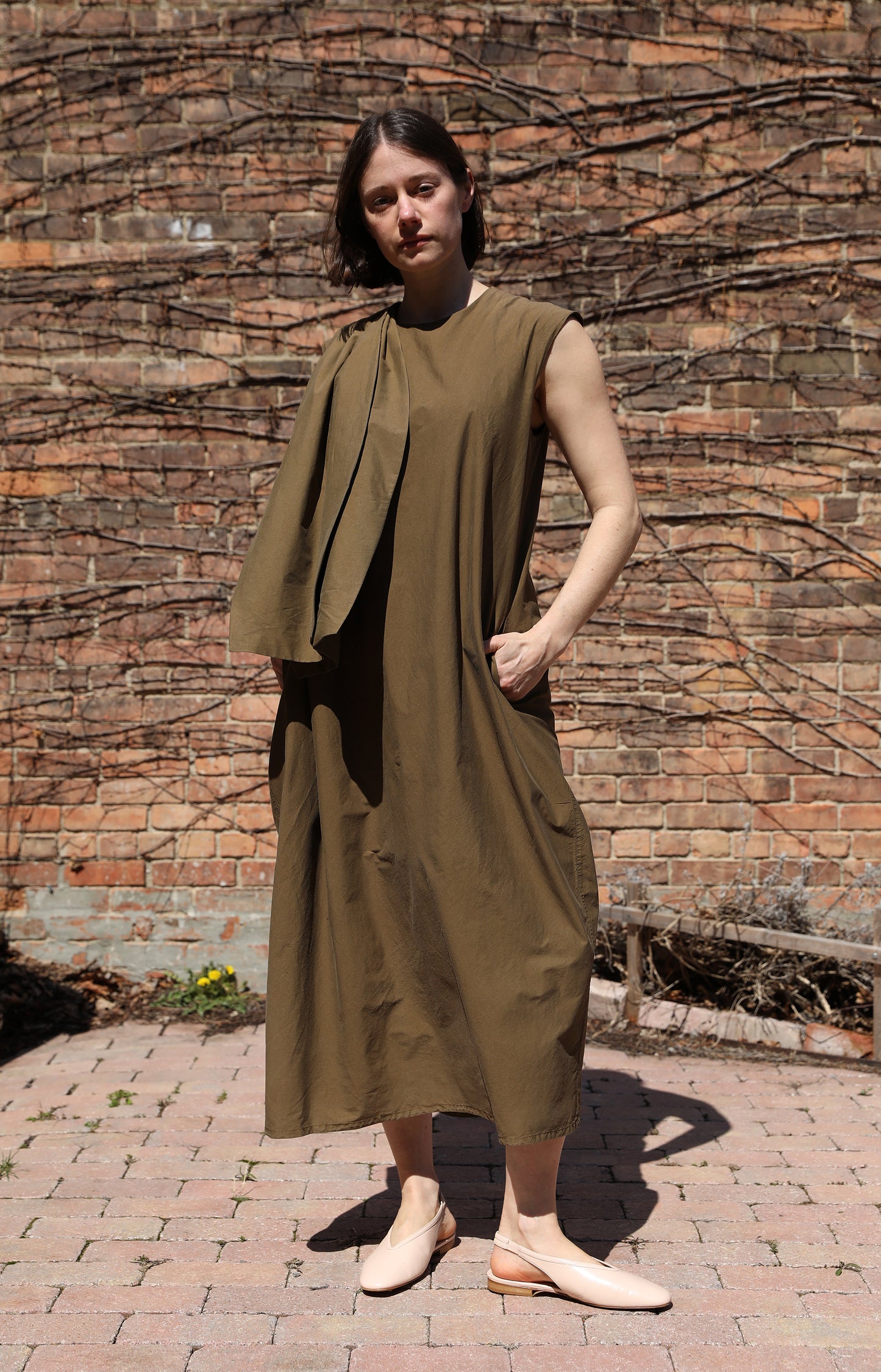 Bronzo Moss Poplin Dress