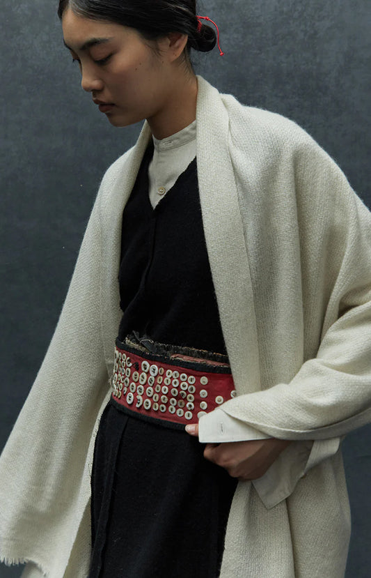 Natural Yak White Nomad Net Scarf