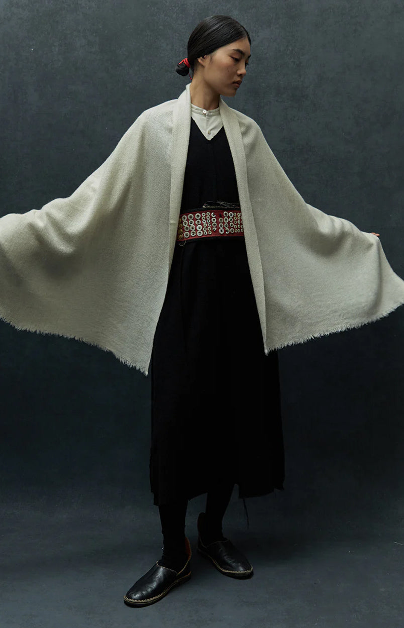 Natural Yak White Nomad Net Scarf