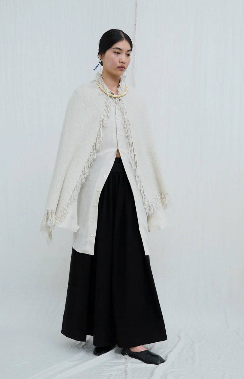 Natural Yak White Nomad Net Crest Scarf