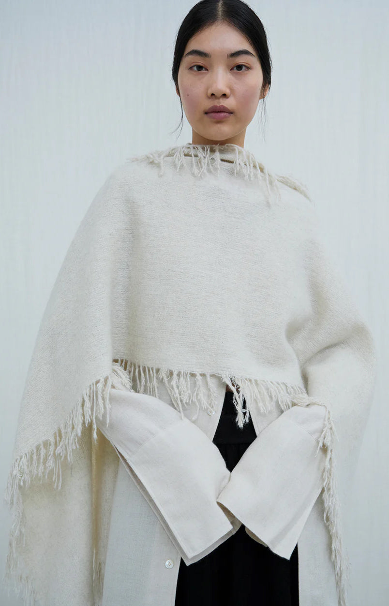 Natural Yak White Nomad Net Crest Scarf