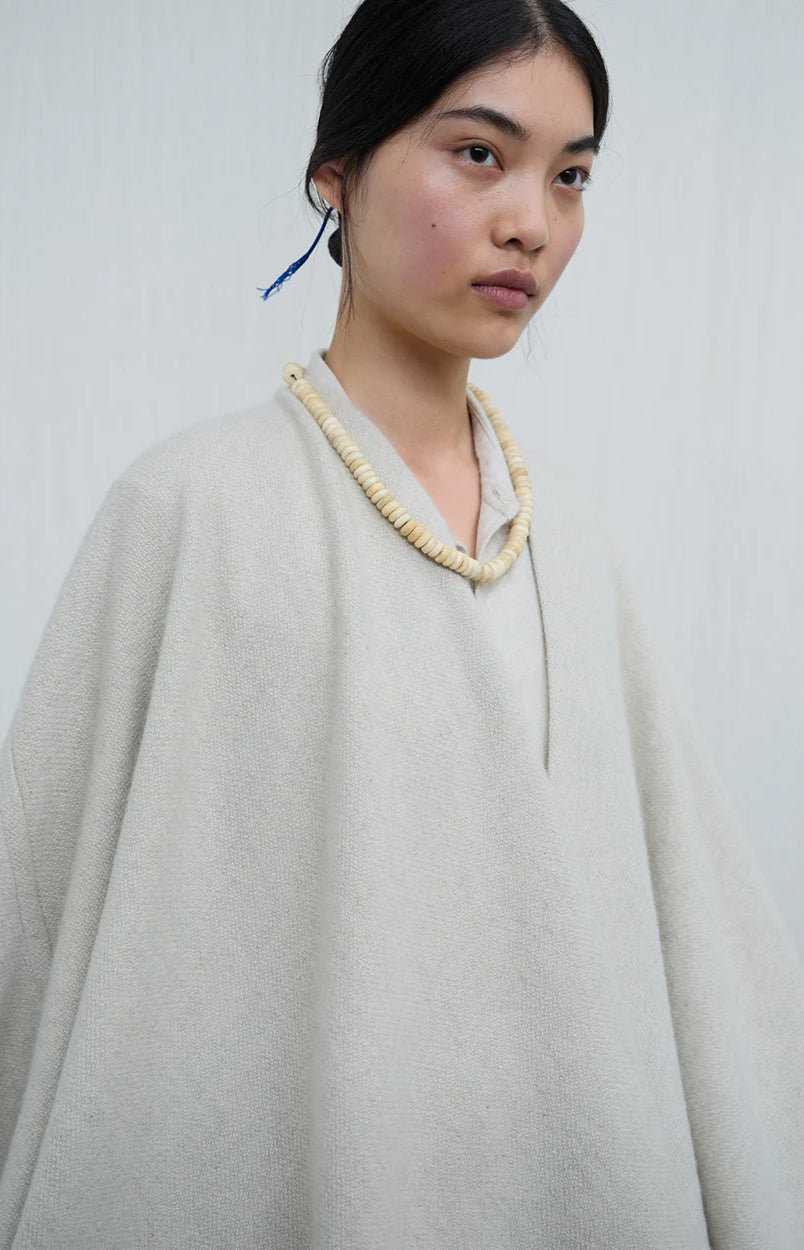 Natural Yak White Seamed Cape