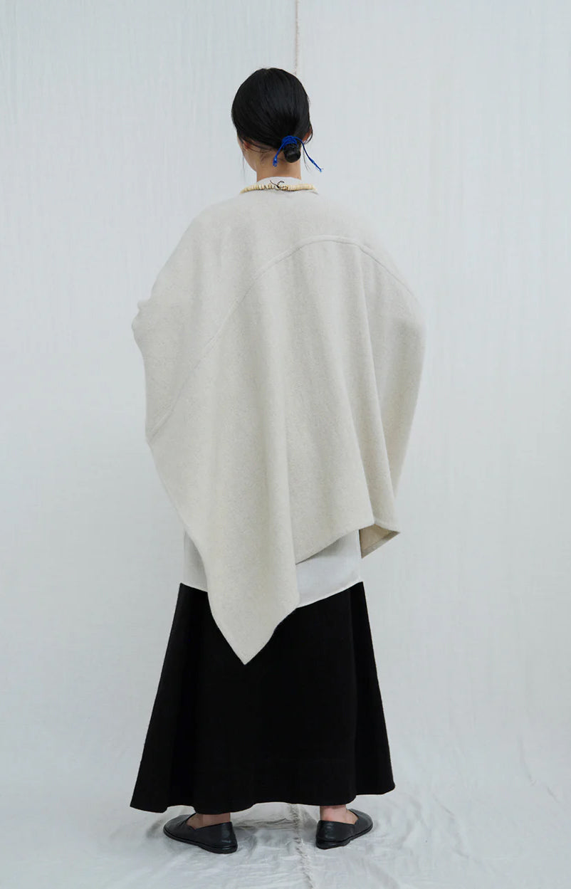 Natural Yak White Seamed Cape