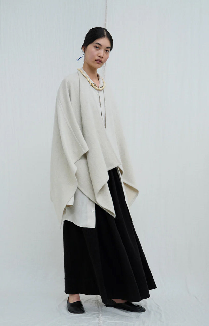 Natural Yak White Seamed Cape