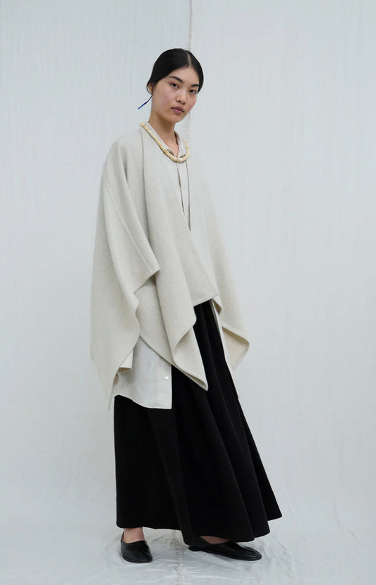 Natural Yak White Seamed Cape