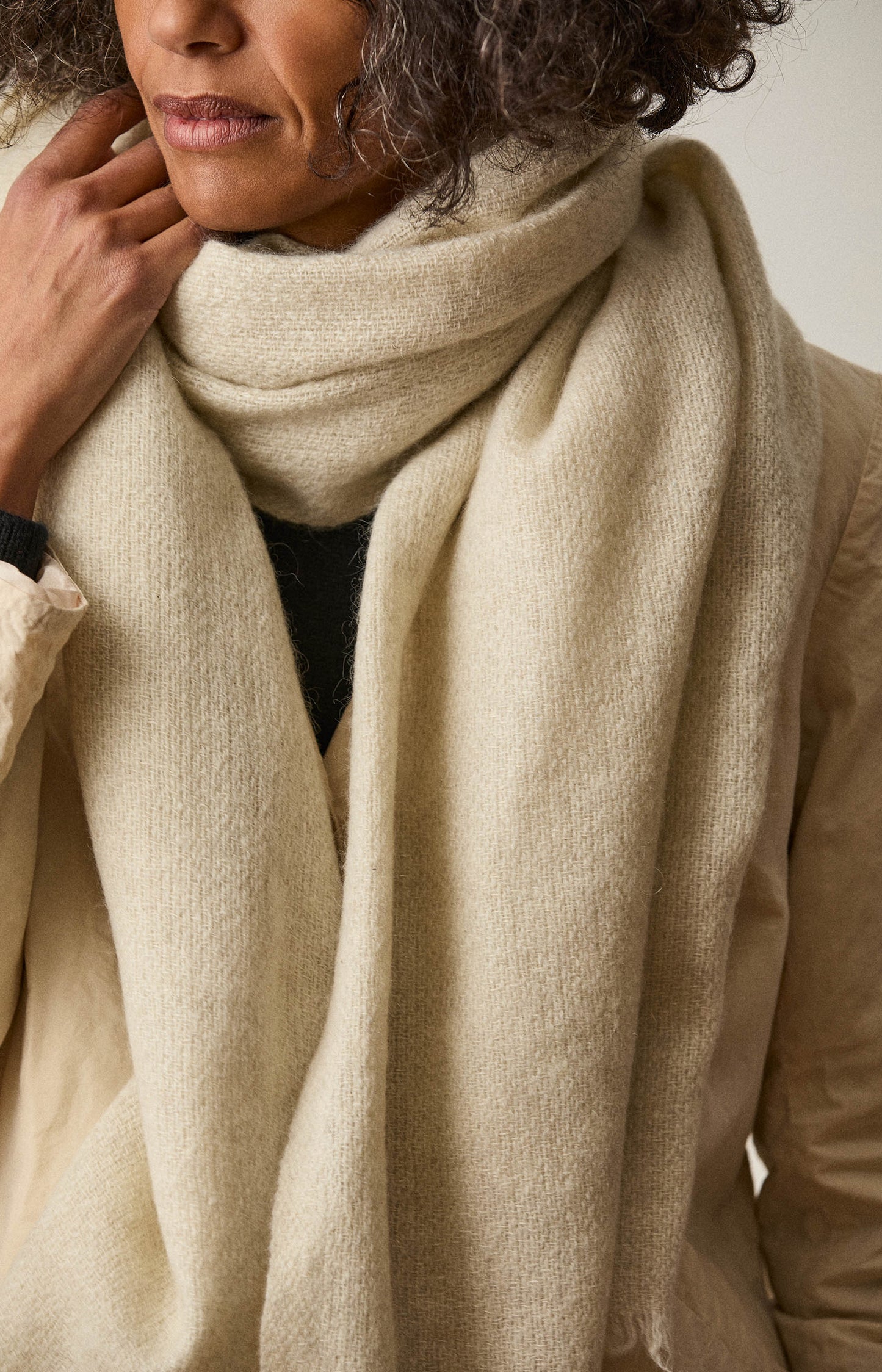 Natural Yak White Nomad Net Scarf