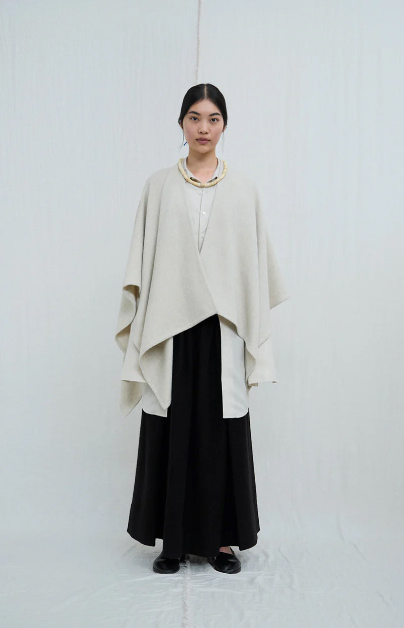 Natural Yak White Seamed Cape