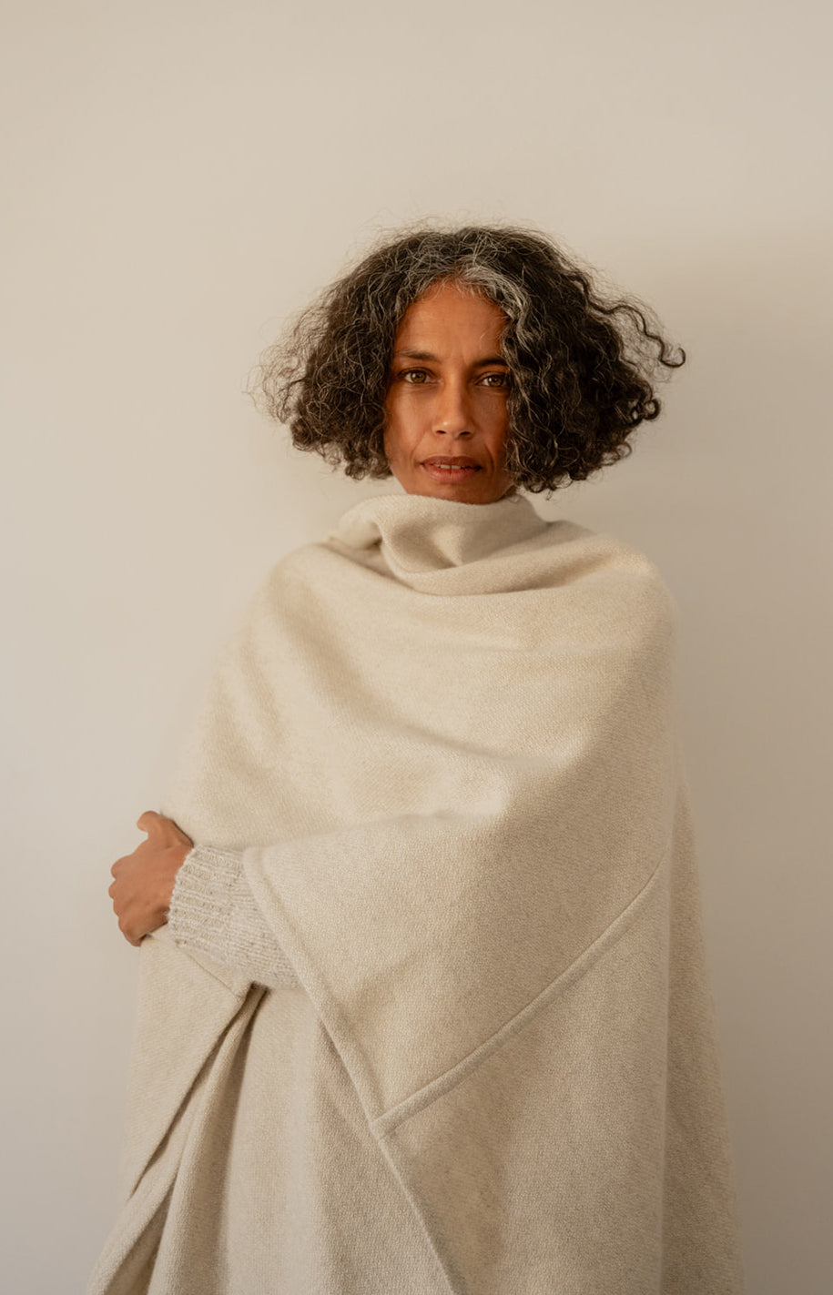 Natural Yak White Seamed Cape