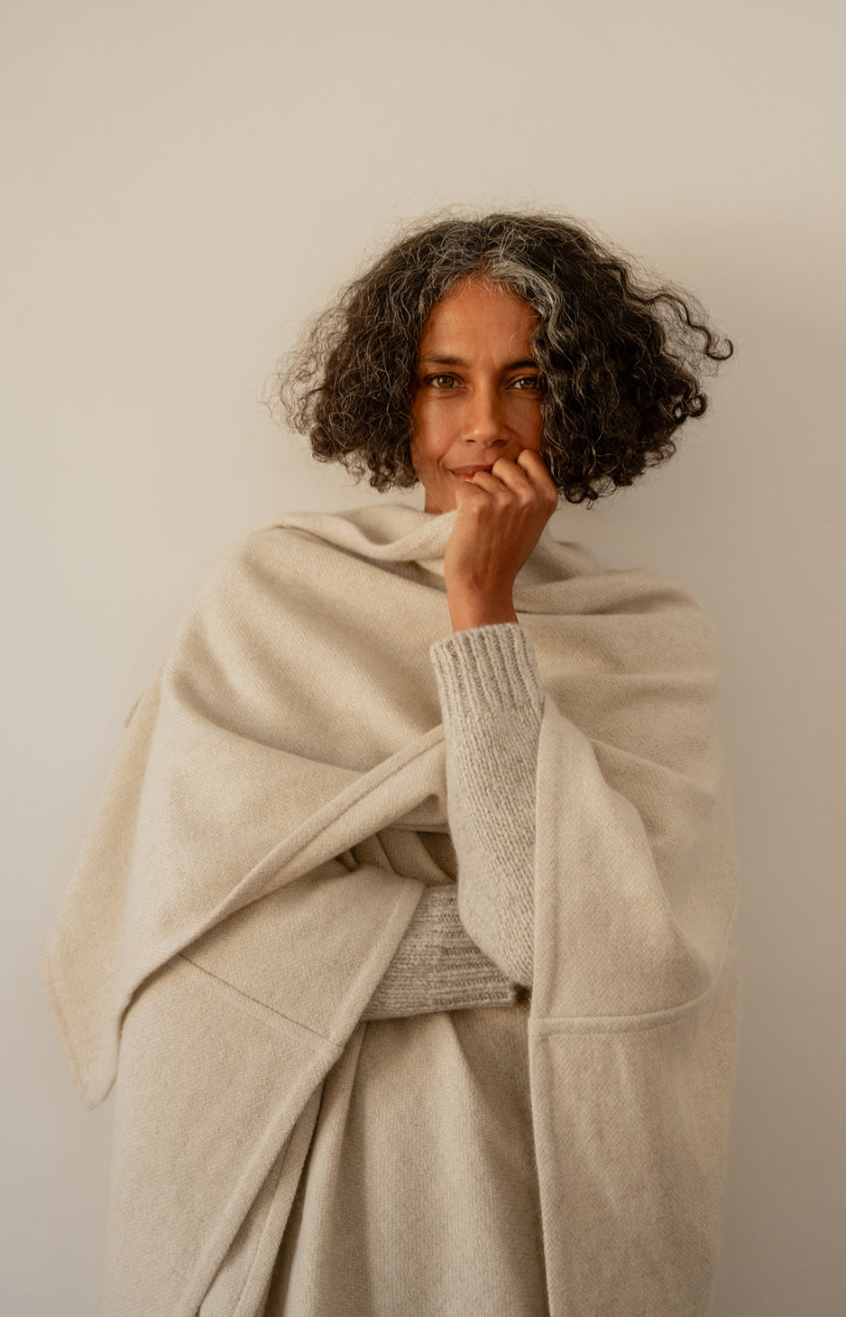 Natural Yak White Seamed Cape