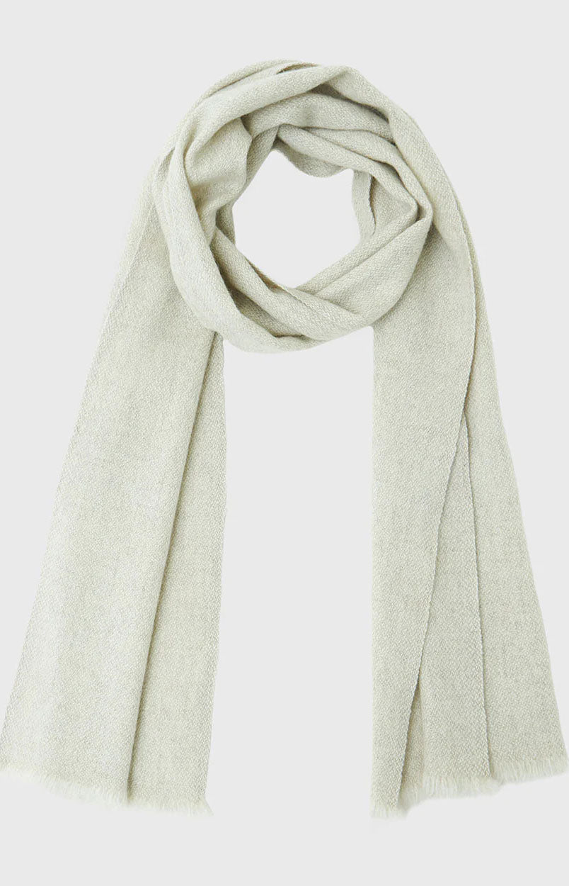 White Natural Yak Nomad Classic Skinny Scarf