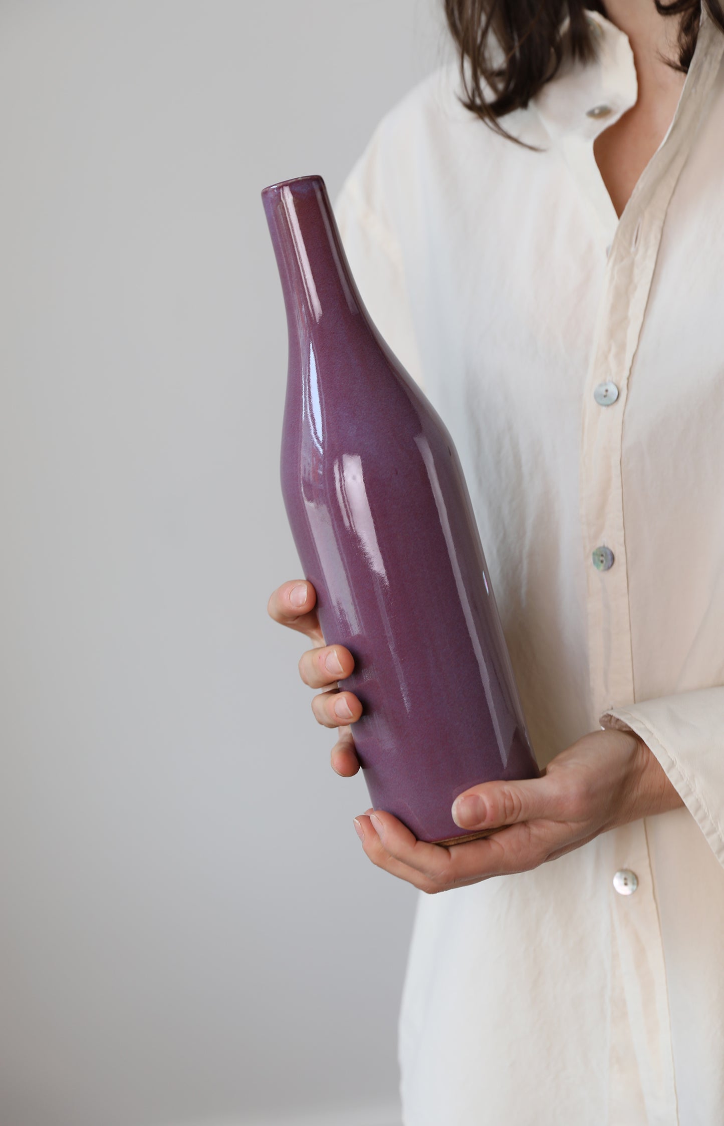Purple Pottery Bottle