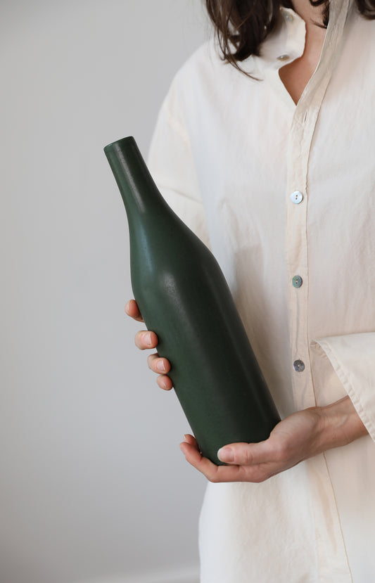 Green Pottery Bottle